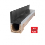Kõrge pilurestiga polümerbetoonist renn-kanal A15, C250 I 1000x130x130 mm
