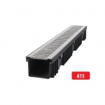 Roostevaba terasest plastik renn A15 I 1000x130x105 mm